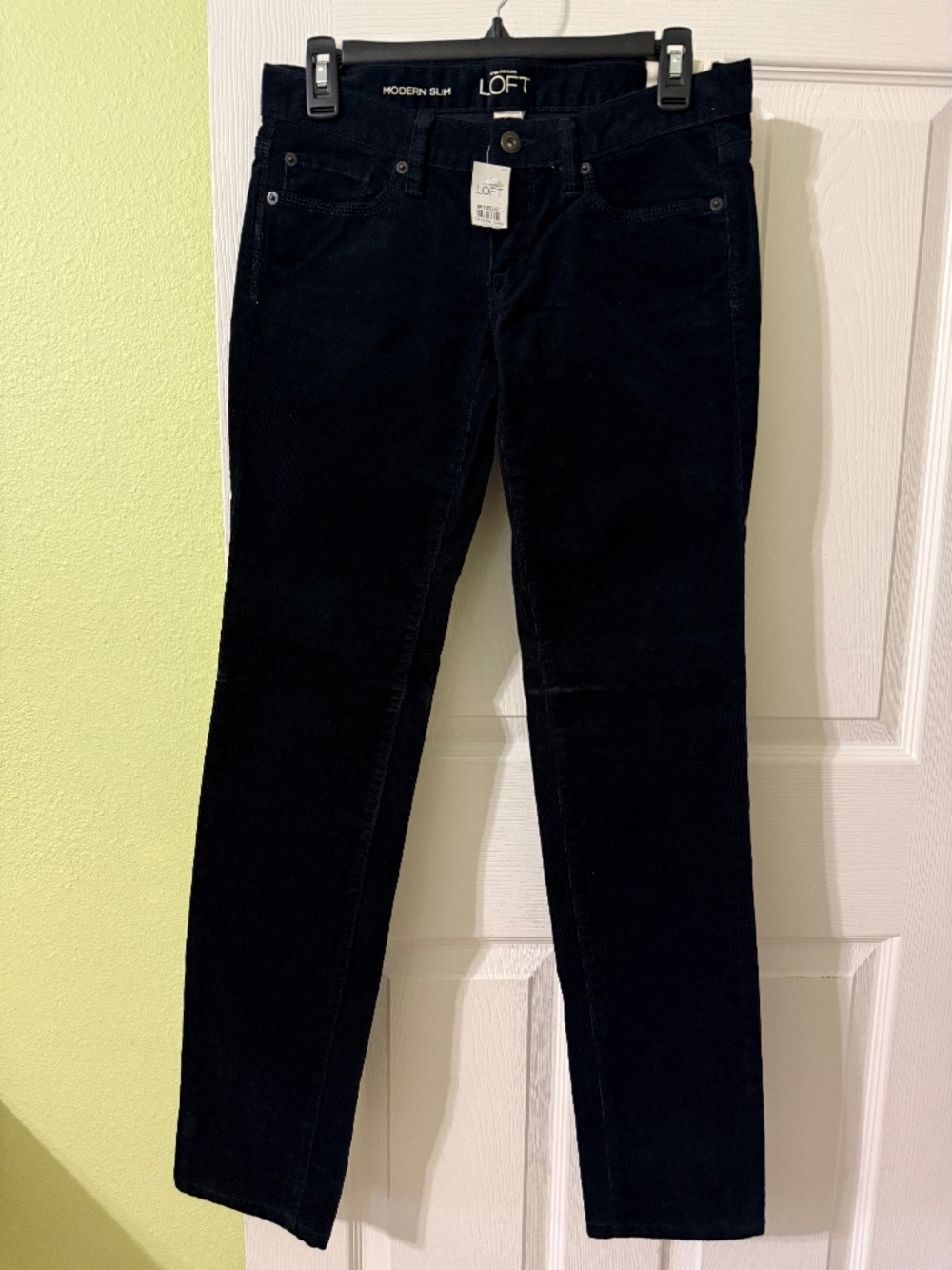 LOFT Modern Slim Black Corduroy Jeans